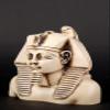 Ancient Egyptian Bust of King Khafre with a Falcon on his Head Heavy Solid Stone Made in Egypt. Khafre is The Builder of The Second Largest Pyramid at Giza. view 3