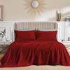 Softport Beddings Alberta King 96x96 Size Luxurious 600 Thread Count Soft & Silky Feel Long Staple 100% Egyptian Cotton Sheet Set, Fits Mattress Up to 21 inches Deep Pocket Sheet Set Burgundy Color view 1