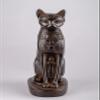 Ancient Egyptian Statue of Goddess Bastet cat Heavy Black Stone Made in Egypt. Bastet in her Late Form of a cat-Headed Woman, Rather Than a Lioness view 2
