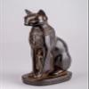 Ancient Egyptian Statue of Goddess Bastet cat Heavy Black Stone Made in Egypt. Bastet in her Late Form of a cat-Headed Woman, Rather Than a Lioness view 3