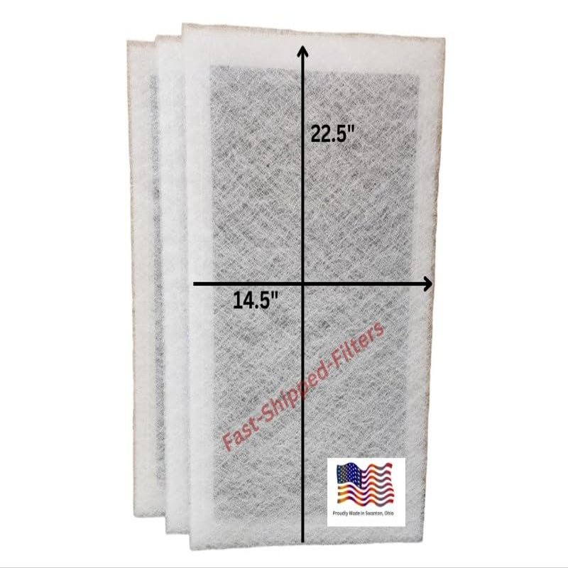 3 Pack 16x25 Replacement Filter Pads Designed to Fit with ECO Healthy Home Air Cleaner polarized pads refill White