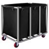 Commercial Laundry cart with Wheels,400L Large Laundry Basket with Wheels,Laundry Hamper on Wheels Heavy Duty with Steel Frame and Waterproof Oxford Cloth, 440Lbs Load (C-Black) view 1