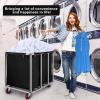 Commercial Laundry cart with Wheels,400L Large Laundry Basket with Wheels,Laundry Hamper on Wheels Heavy Duty with Steel Frame and Waterproof Oxford Cloth, 440Lbs Load (C-Black) view 4