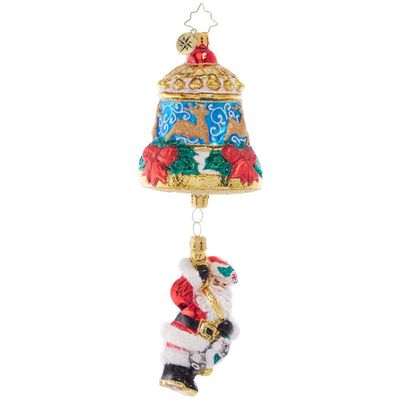 Christopher Radko Hand-Crafted European Glass Christmas Tree Decorative Ornament, Swinging Santa