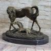 Bugatti Mare W/Foal Horse Bronze Sculpture Wild Farm Animal Marble Figurine Sale Decorative Artwork Sale Gift by Think Bronze view 2