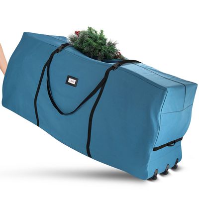 StorageBud Christmas Tree Storage Bag  Waterproof Christmas Tree Storage Box  Christmas Tree Bag With Handles & Dual Zipper  9 ft. with Wheels  600d Oxford