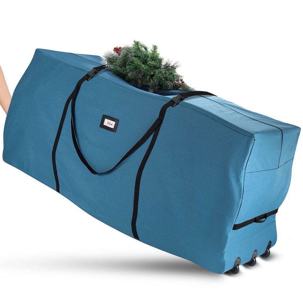 StorageBud Christmas Tree Storage Bag  Waterproof Christmas Tree Storage Box  Christmas Tree Bag With Handles & Dual Zipper  9 ft. with Wheels  600d Oxford