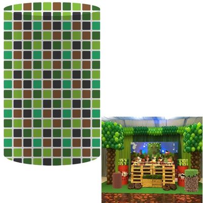 FiVan Baby Birthday Party Pedestal Cover Pixelated Grid Mosaic Stretch Spandex Table Cloth for Metal Cylinder Stands Decoration (Fabric ONLY) NO-1966