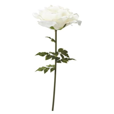 ELITE FLORAL Pack of 4 White Artificial Rose  30" x 65" Extra Large Faux Rose for Wedding, with Green Leaves, Rose Flower for Indoor Outdoor Event Decoration, Birthday Parties Dcor