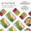 Bentgo Prep 60-Piece Variety Meal Prep Kit - Reusable PFAS & BPA-Free Food Containers 1-Compartment Trays, Prep Bowls, & Snack Boxes - Microwave, Freezer, & Dishwasher Safe (Floral Pastels) view 2