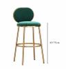 OYhmc 2 Pcs Barstools, Velvet Counter Height Bar Stools Mid Century Kitchen Breakfast Bar Chairs with Footrest, 65cm/75cm view 3
