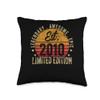 13th Birthday Vintage 13 Year Old Est 2010 Limited Edition Throw Pillow view 1