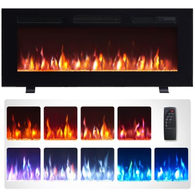 Efiretric Grace 40" W 3 in 1 Electric Fireplace (EF450), Freestanding, Wall Mounted, Recessed, 9 Colors Flame Effect, TV Media Wall, Heater 750W/1500W, Remote Control