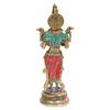 ARTVARKO Brass with Inlay Deep Lakshmi Lamp Lady Diya Lady Standing with Lamps Deep Laxmi Statue Religious Showpiece 10.5 Inch view 4