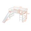 Anwick Twin Size Loft Bed with Ladder and Slide, Wooden Low Loft Bed Frame for Kids Girls Boys, Space Saving, Easy to Assemble, No Box Spring Required (White) view 2