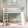 Anwick Twin Size Loft Bed with Ladder and Slide, Wooden Low Loft Bed Frame for Kids Girls Boys, Space Saving, Easy to Assemble, No Box Spring Required (White) view 3