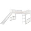 Anwick Twin Size Loft Bed with Ladder and Slide, Wooden Low Loft Bed Frame for Kids Girls Boys, Space Saving, Easy to Assemble, No Box Spring Required (White) view 4