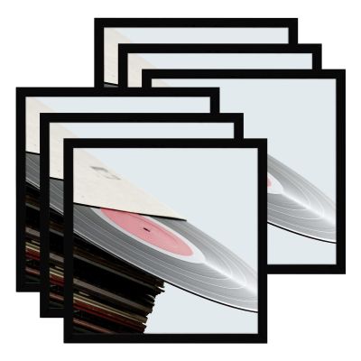 eletecpro 12.5x12.5 Black Record Frames, Sturdy and Lightweight PVC Album Frames Made to Display Vinyl Records, Home Decor for Wall Easy to Hang Suit to 12x12 LP Covers, 6 Pack