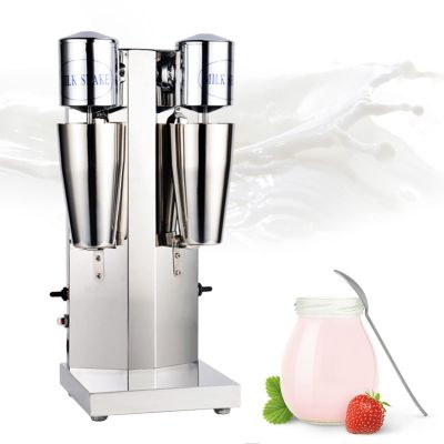 Cbhfmljd Stainless Steel Electric Milkshake Mixer, Double Head Electric Drink Mixer Drink Maker Kitchen Food Processor Cocktail Tea Drink Mixer Smoothie Malt