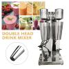 Cbhfmljd Stainless Steel Electric Milkshake Mixer, Double Head Electric Drink Mixer Drink Maker Kitchen Food Processor Cocktail Tea Drink Mixer Smoothie Malt view 2
