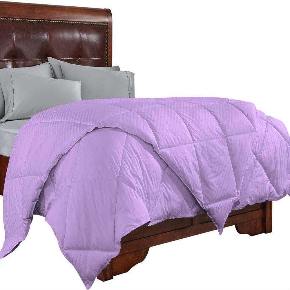 RESTURA California King Comforter Diamond Pattern Quilt Egyptian Cotton 1000 Thread Count Lilac 500 GSM 1 Piece Comforter for California King Size Bed