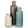 CUCUMI Ceramic Vases Set of 3, Rustic Coastal Vases Home Decor, Farmhouse Flower Vases Decor for Shelves, Ocean Beach Style, Mantle, Fireplace, Coffee Table, Shelf Decorations view 1