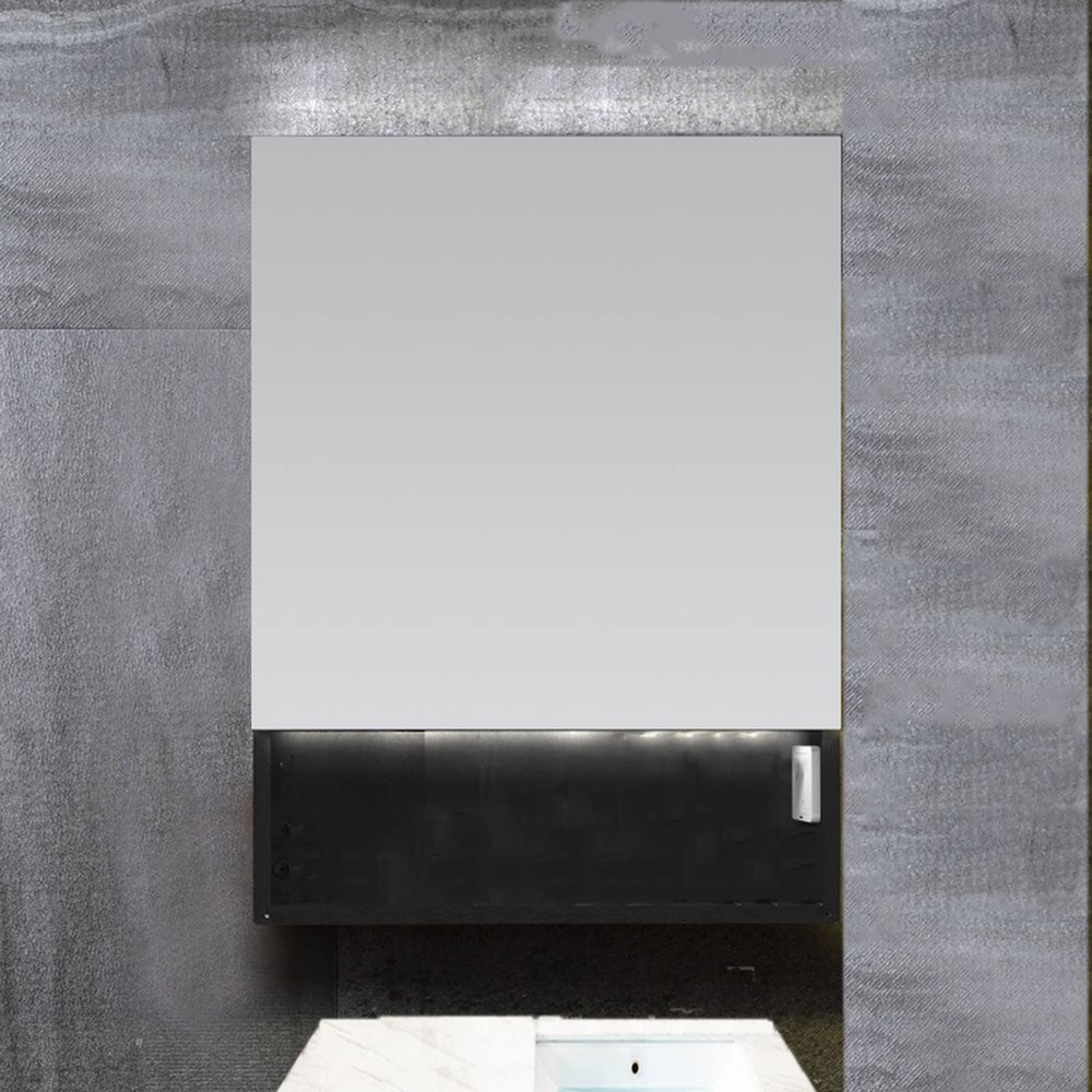 SPXMQSS Bathroom Cabinets with Lights, LED Mirror Cabinet Stepless Dimming with Shelves Cupboard Bathroom Wall Cabinets with Socket Wall Mounted Storage Units A,50 * 80 * 13cm