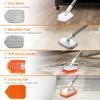 JEHONN 4-in-1 Tile Tub Scrubber with Long Handle, Upgraded Shower Cleaning Brush, 4 Different Function Scrub Brush Attachments Head for Bathroom, Bathtub, Floor, Wall, Baseboard view 2