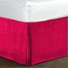 ComfyRight Wrap Around Bed Skirt Fuschia Pink Color Velvet Bed Skirt 12 inch Drop Length Bed Skirt Dust Ruffle with Split Corners Twin. (39 x 75) view 1