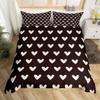 Black White Duvet Cover Full Size Cute Heart Pattern Bed Sets For Kids Boys Girls Valentine Day Gift Bedding Set Cartoon Love Geometric Bedspread Cover Love Heart Soft Warm Quilt Cover 3 Pieces view 1