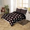 Black White Duvet Cover Full Size Cute Heart Pattern Bed Sets For Kids Boys Girls Valentine Day Gift Bedding Set Cartoon Love Geometric Bedspread Cover Love Heart Soft Warm Quilt Cover 3 Pieces view 3