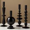 Amanman Candle Stick Candle Holder, Glass Candle Holders for Table Centerpiece, Modern Style Black Candle Holder Mixed 4pcs view 1