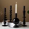 Amanman Candle Stick Candle Holder, Glass Candle Holders for Table Centerpiece, Modern Style Black Candle Holder Mixed 4pcs view 2