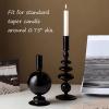 Amanman Candle Stick Candle Holder, Glass Candle Holders for Table Centerpiece, Modern Style Black Candle Holder Mixed 4pcs view 4