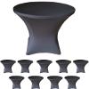 10 Pack 32 Round x 43" Tall Spandex Fitted Table Cover for Folding Bar Height Tables (10 Pack, Black) view 1
