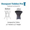 10 Pack 32 Round x 43" Tall Spandex Fitted Table Cover for Folding Bar Height Tables (10 Pack, Black) view 2