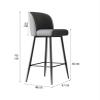 ADEADE 65cm Height Leather Barstools Set of 2 Island Bar Chairs with Back Bar Stools Counter Height Carbon Steel Metal Legs Upholstered Seat for Home Kitchen Bar Office Dining Room (Color : White) view 2