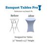 10 Pack 32 Round x 43" Tall Spandex Fitted Table Cover for Folding Bar Height Tables (10 Pack, White) view 2