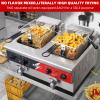 CROSSON 12L Dual Tank Countertop Electric Deep Fryer with Drain,Solid Basket and Lid for Restaurant and Home Use 120V,3600W Stainless Steel Commercial Deep Fryer (EF-6V-2) view 2