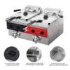 CROSSON 12L Dual Tank Countertop Electric Deep Fryer with Drain,Solid Basket and Lid for Restaurant and Home Use 120V,3600W Stainless Steel Commercial Deep Fryer (EF-6V-2) view 4