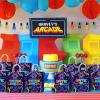 16 Pieces Game on Goodie Bags for Gamer Birthday Party Supplies,Arcade Gaming Gift Snacks Treat Candy Party Favors Bags with Handles for Kids Adults Video Game Theme Party Decorations (Arcade-Blue) view 3