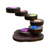6-Tier Twist Tealight Candle HolderTeak Wood for Home Decor view 1