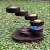 6-Tier Twist Tealight Candle HolderTeak Wood for Home Decor view 2