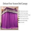 Bed Canopy Household Bedroom Bed Canopy, Luxury Four Season Bed Curtain with Mounting Bracket, for 1.5m/1.8m/2m Single Double Bed, Easy to Assemble (Color : Purple, Size : 180x220x200cm) view 2