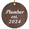 Designsify Christmas Tree Decoration, Plumber Established Est. 2024, Circle Ornament D, Gifts for Birthday Anniversary Valentines Mom Mothers Fathers Day Party, to Men Women Him Her Friend Mom view 1
