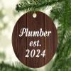 Designsify Christmas Tree Decoration, Plumber Established Est. 2024, Circle Ornament D, Gifts for Birthday Anniversary Valentines Mom Mothers Fathers Day Party, to Men Women Him Her Friend Mom view 2