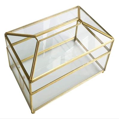 Decorative Tissue box Tissue box European Creative Glass Tissue box Simple Living Room Household Tissue box Nordic Luxury Light Luxury Napkin Tray Desktop/Car Tissue Storage Box Tissue Box (Color : A