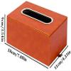 Household Tissue box Rectangular Tissue box High-Grade Leather Tissue box Cover for Home Living Room Dining Table Tissue box Holder Tissue box (Color : Green) view 2