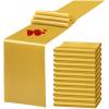 12 Pack Gold Satin Table Runner 12 x 108 Inch Long Premium Table Runners, for Wedding Party Events Decoration, Birthday Parties, Banquets Decorations, Graduations, Engagements view 1
