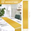 12 Pack Gold Satin Table Runner 12 x 108 Inch Long Premium Table Runners, for Wedding Party Events Decoration, Birthday Parties, Banquets Decorations, Graduations, Engagements view 2